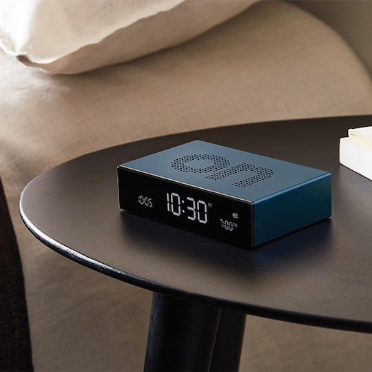 Lexon Flip Tabletop Clock Plastic with Alarm Clock Blue 94435DB