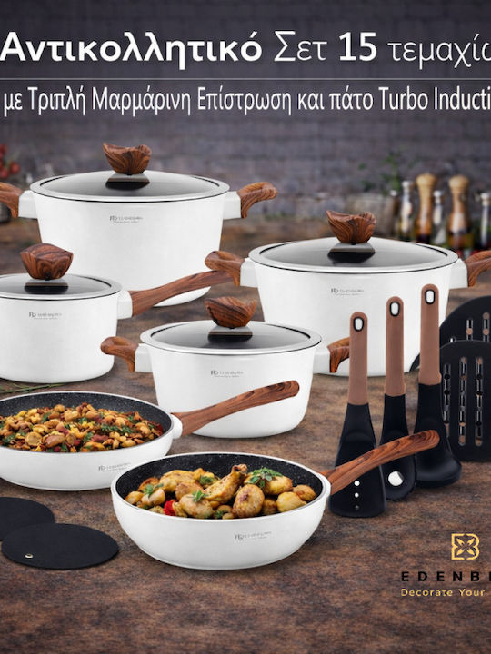 Edenberg Set de vase de gătit din aluminiu cu strat antiaderent EB-15622 15buc