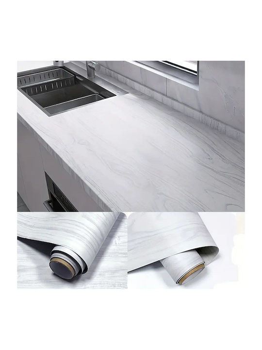Decorative Sticker Roll Wood Effect Grey 60x300cm