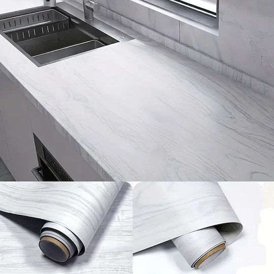 Decorative Sticker Roll Wood Effect Grey 60x300cm