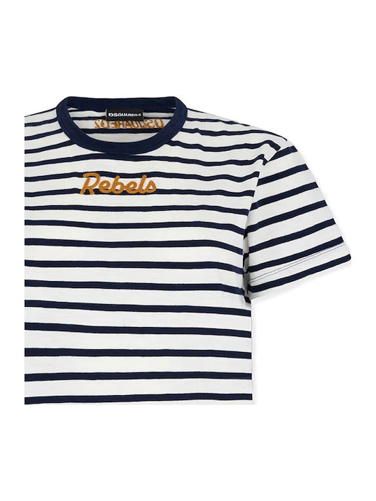 Just Right Γυναικείο T-shirt Ριγέ Λευκο- Μπλε