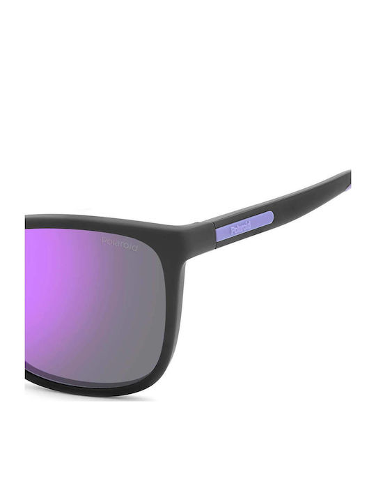 Polaroid Damen Sonnenbrille mit Schwarz Kunststoff Gestell und Schwarz Polarisiert Spiegel Linse