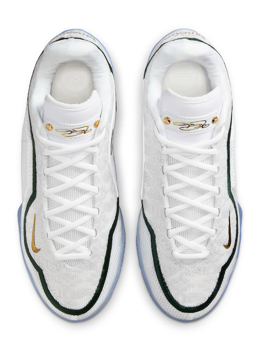LeBron 23 Low Basketball Shoes White / Light Smoke Grey / Black / Stadium Green