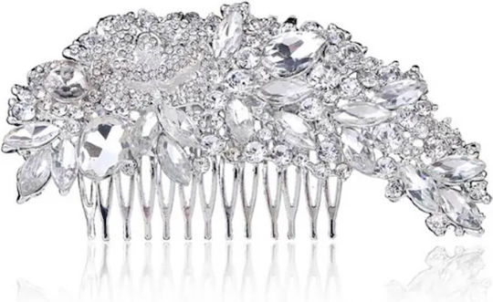 Bridal Hair Comb Crystals Silver Serene