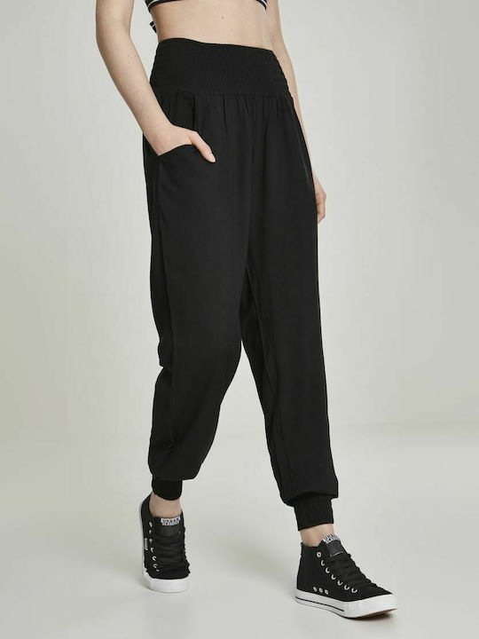 Femei Talie înaltă Din material textil Pantaloni cu elastic Neagră