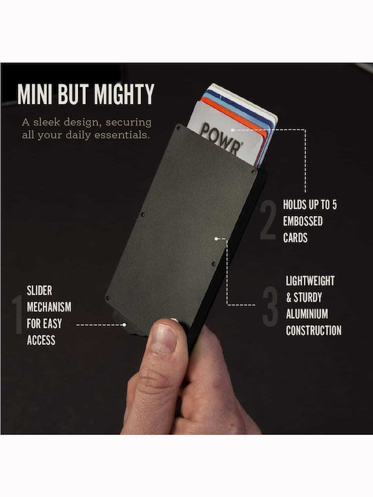 Powr Men's Wallet with RFID and Slide Mechanism Black