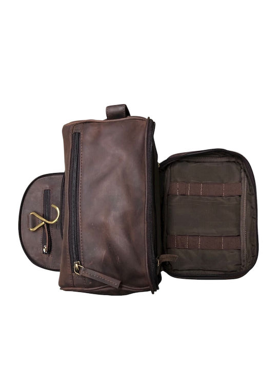 Bo-bags-brown Leder Kulturbeutel Braun
