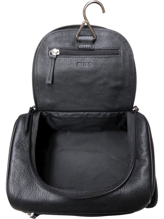 Bo-Bags Black Leather Toiletry Bag Black
