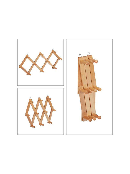 Relaxdays Agățătoare De Perete Din Lemn Cu 10 Compartimente Maro 32x10cm