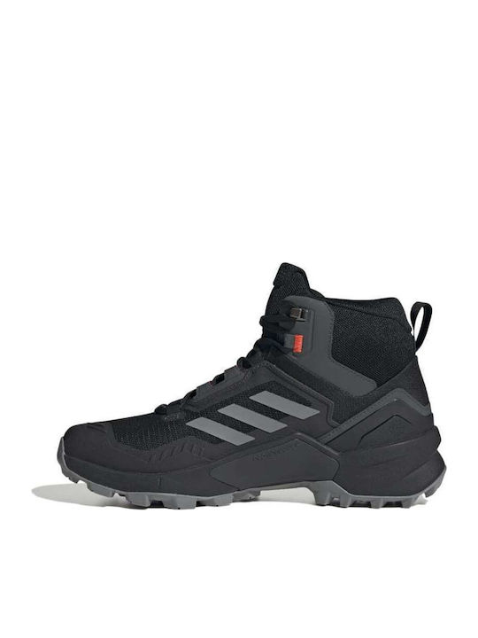 adidas Terrex Swift R3 Mid Women's Hiking Waterproof Boots with Gore-Tex Membrane Core Black Grey Three Solar Red