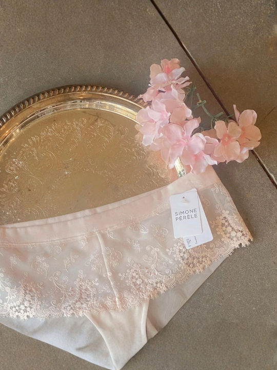Femeie Slip cu Dantelă Bej