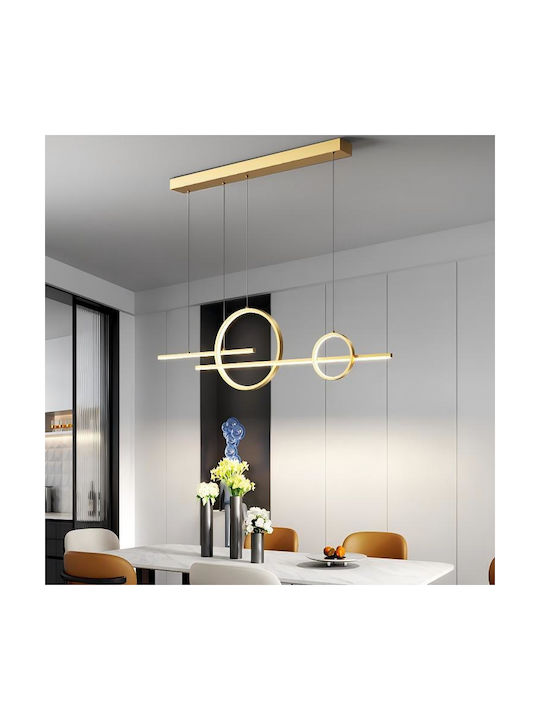 Adjustable Pendant Light Gold 100x100cm