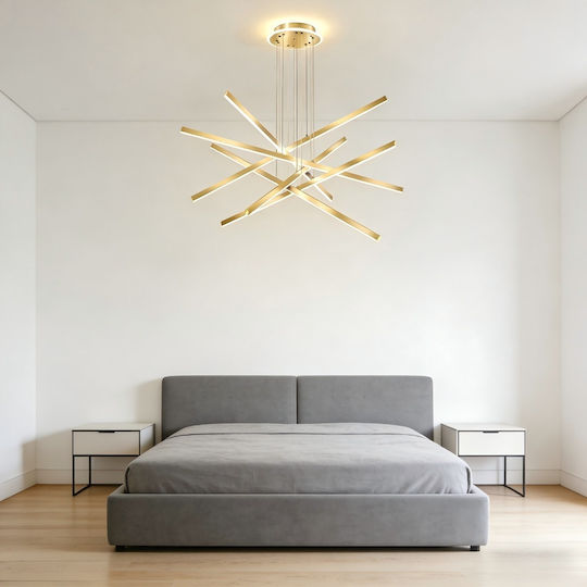LED Κρεμαστό Φωτιστικό Χρυσό 60x60εκ. LED Κρεμαστό Φωτιστικό Χρυσό 60x60εκ.