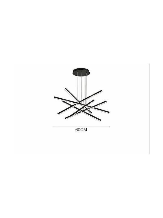 Adjustable Pendant Light Black 60x60cm