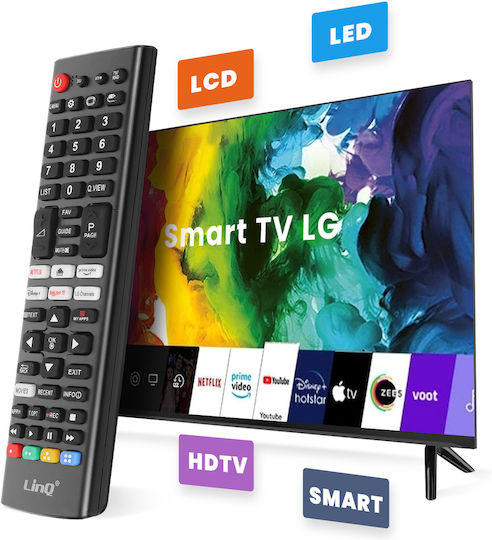 Linq Universal Remote Control Lg Tv 8m Range Black