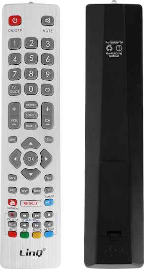 Telecomandă Universală Linq Pentru Televizoare Sharp Tastatură Completă Rază 8m Alb