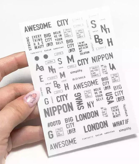Joyful Nail Stickers Words Decorative Nail Stickers Silver