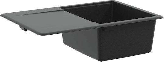 vidaXL Drop-In Küchenspüle aus Flüssigem Granit M67xP46cm Schwarze