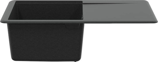 vidaXL Drop-In Küchenspüle aus Flüssigem Granit M67xP46cm Schwarze