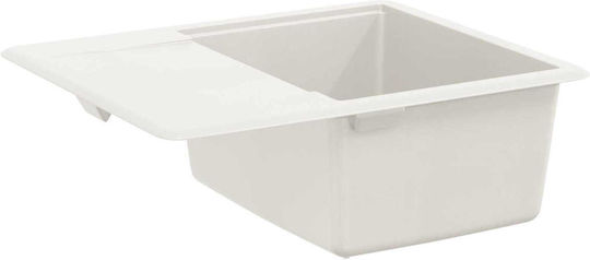 vidaXL Drop-In Spüle aus Verbundgranulat B56xT46cm Weiß
