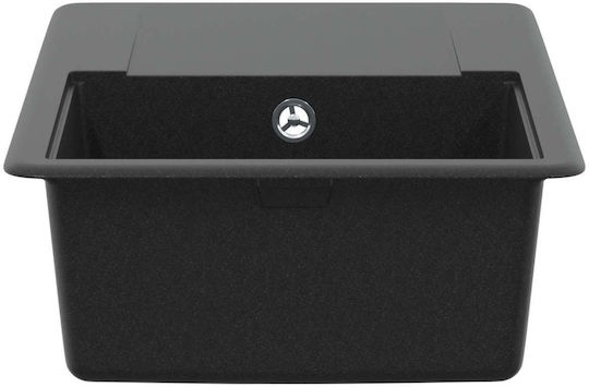 vidaXL Drop-In Küchenspüle aus Flüssigem Granit M67xP46cm Schwarze