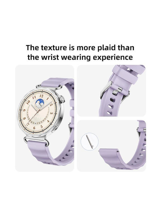 Monochrome Silicone Strap Huawei Watch GT 6 41mm GT 5 41mm GT 4 41mm Silver Buckle Grey