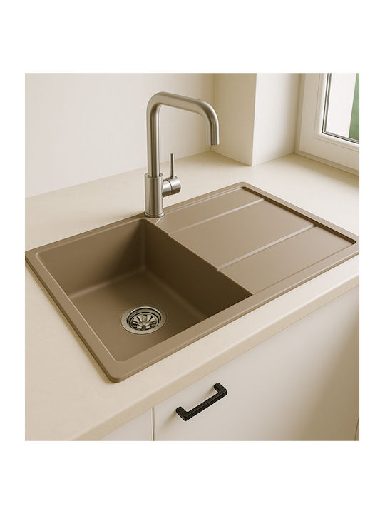 Unixton Drop-In Küchenspüle aus Flüssigem Granit M100xB50cm Schwarze