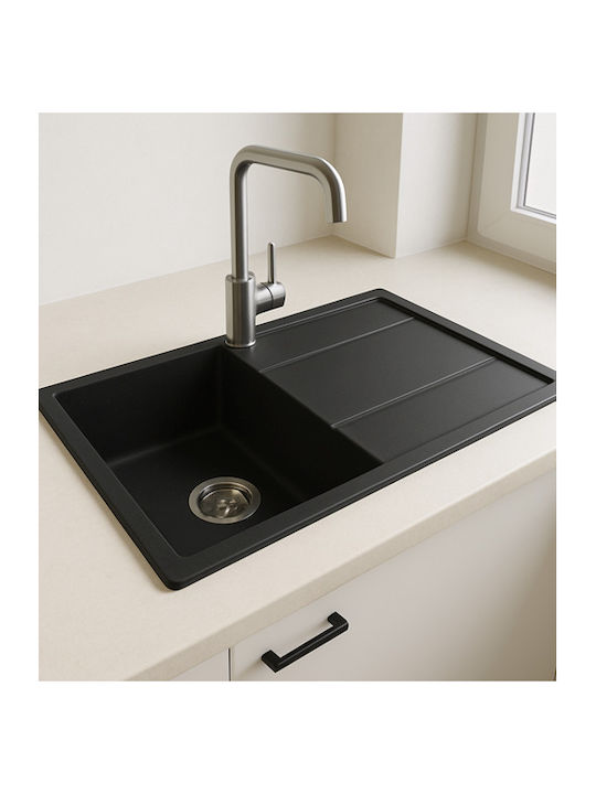 Unixton Drop-In Kitchen Sink Made of Liquid Granite M100xP50cm