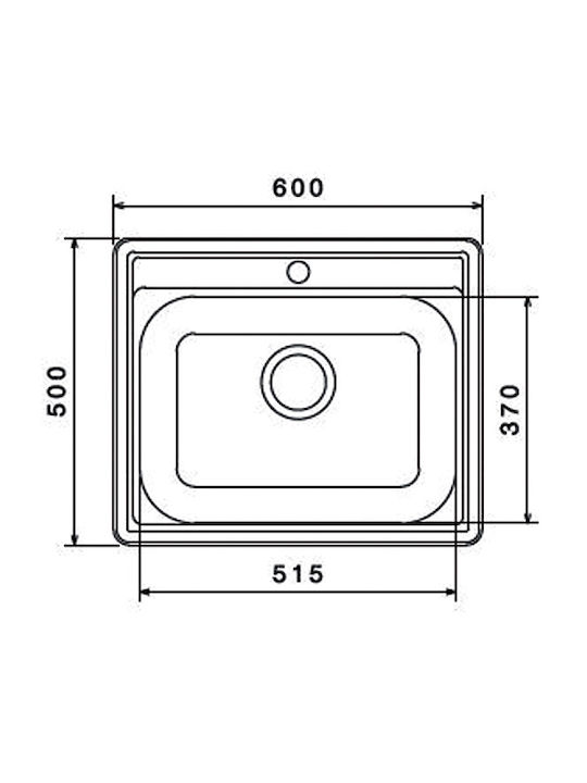 Donau Drop-In Sink Inox Matte W60xD50cm