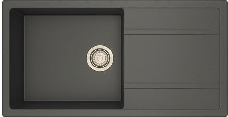 Unixton Drop-In Кухненска Мивка от Течен Гранит Дължина 100xШирина 50см Черна