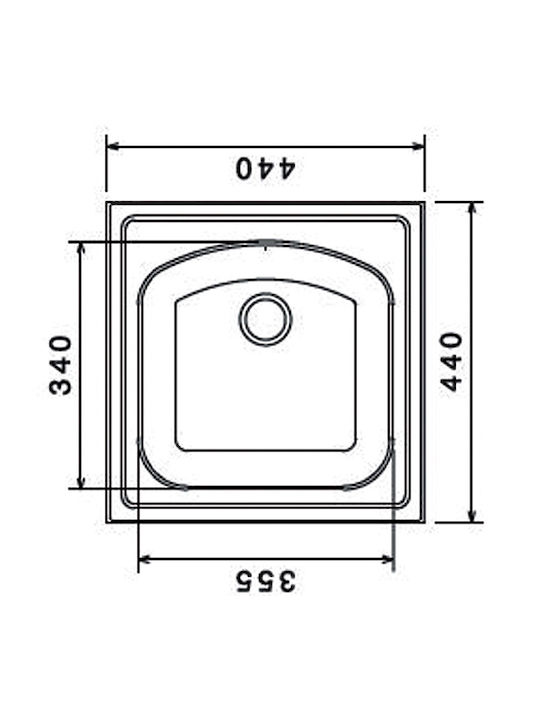 Donau Drop-In Sink Inox Matte W44xD44cm