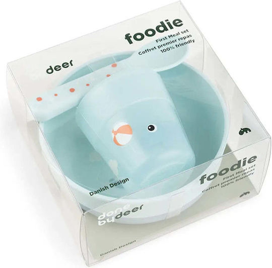 Done by Deer Set Essgeschirr aus Kunststoff Blau 2Stück