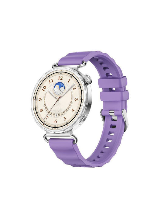 Μονόχρωμο Λουράκι Σιλικόνης Huawei Watch Gt 6 41mm Gt 5 41mm Gt 4 41mm Ασημί Αγκράφα Μωβ Μονόχρωμο Λουράκι Σιλικόνης Huawei Watch Gt 6 41mm Gt 5 41mm Gt 4 41mm Ασημί Αγκράφα Μωβ