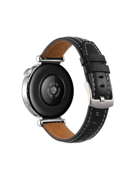 Ασημί Δερμάτινο Μπρασελέ Huawei Watch Gt 6 41mm Gt 5 41mm Gt 4 41mm Μαύρο Ασημί Δερμάτινο Μπρασελέ Huawei Watch Gt 6 41mm Gt 5 41mm Gt 4 41mm Μαύρο