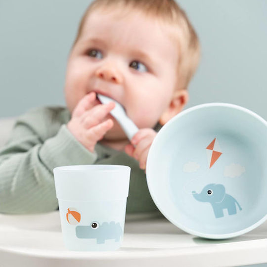 Done by Deer Set Essgeschirr aus Kunststoff Blau 2Stück