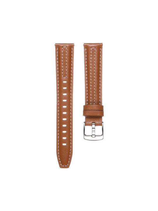 Silver Leather Bracelet Huawei Watch GT 6 41mm GT 5 41mm GT 4 41mm Yellow Brown