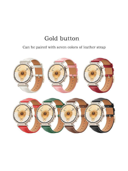 Soft Leather Watch Strap Silver Buckle Huawei Watch Gt 6 41mm Gt 5 41mm Gt 4 41mm Red