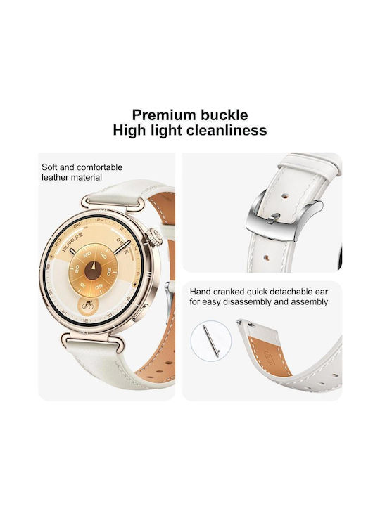 Soft Leather Watch Strap Gold Buckle Huawei Watch GT 6 41mm GT 5 41mm GT 4 41mm Green