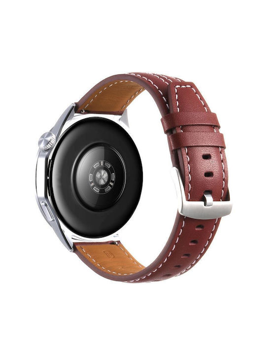 Silbernes Lederarmband Huawei Watch Gt 6 46mm Rotes Silbernes Lederarmband Huawei Watch Gt 6 46mm Rotes