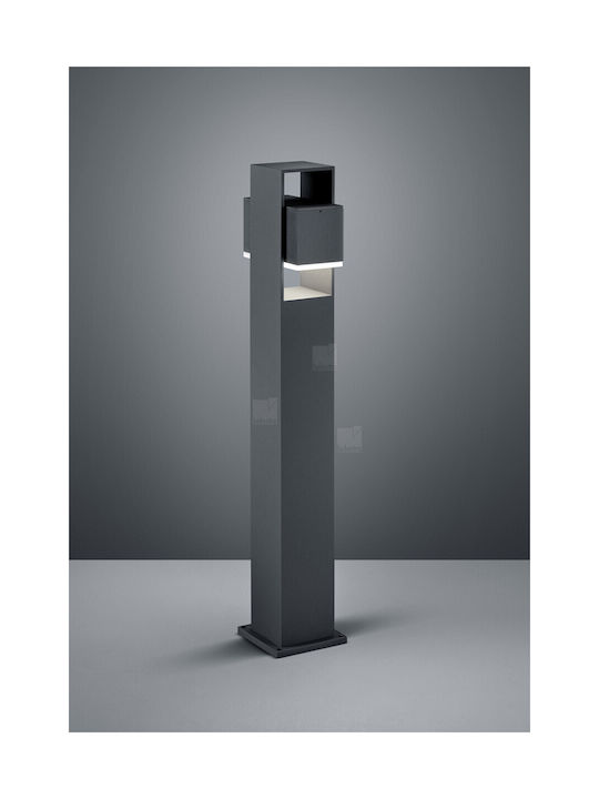 Helestra Outdoor Floor Lamp Small Post LED 13W with Warm White Light IP54 Gray