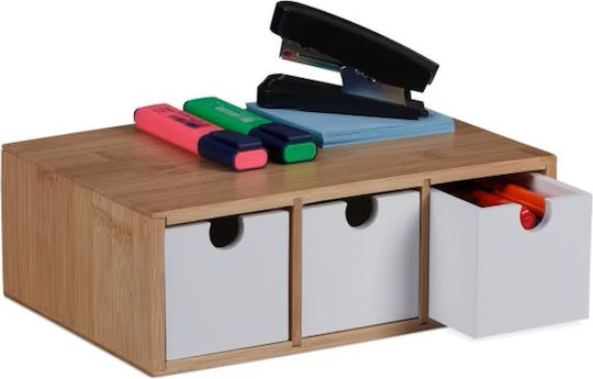 Relaxdays Schreibtischschublade 3 Positionen Braun