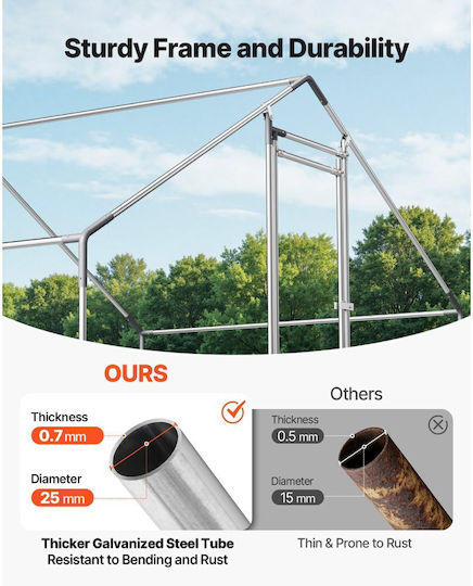 Vevor Metallic Poultry Coop L0.13 x W0.09 x H0.06m