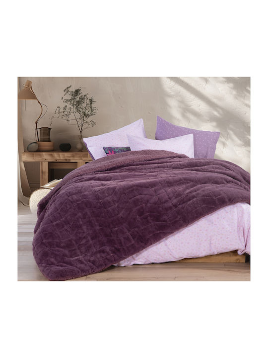 Nef-Nef Homeware Bettbezug Großes Doppelbett 220x240cm District Lila 380 GSMGsm