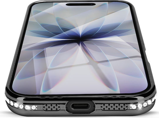 Avizar Case Iphone 17 Compatible Magsafe Rhinestone Border Black