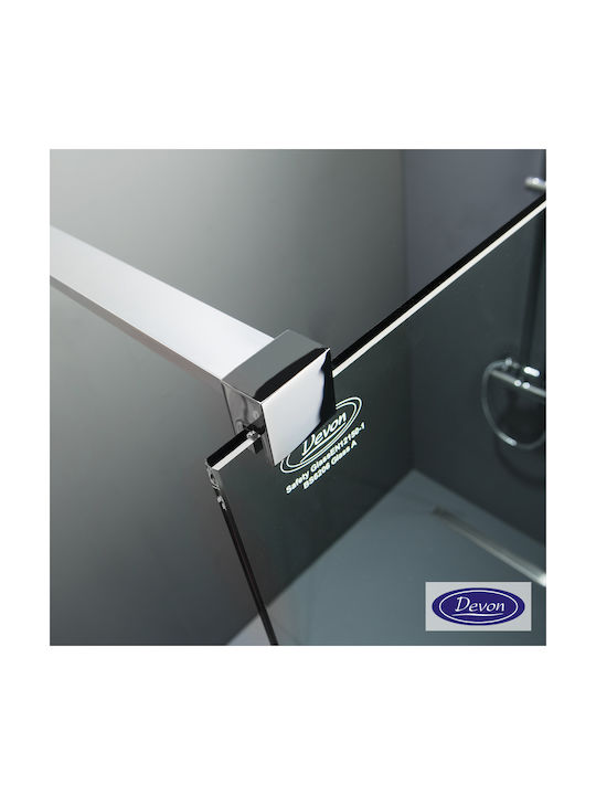 Devon Iwis Walk-in Fixed Side for Shower 37-39x200cm Clear Glass