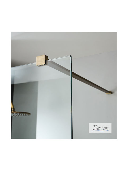 Devon Iwis Walk-in Fixed Side for Shower 36-38x200cm Clear Glass