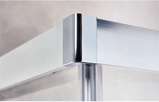 Tema Καμπίνα Ντουζιέρας με Συρόμενη Πόρτα 100x80x180cm Clear Glass Chrome Tema Καμπίνα Ντουζιέρας με Συρόμενη Πόρτα 100x80x180cm Clear Glass Chrome