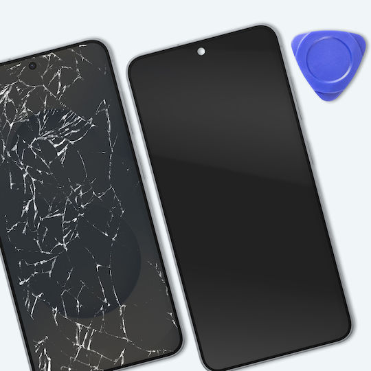 Ecran LCD Complet de Înlocuire Relife Galaxy S25 cu Ramă Argintie
