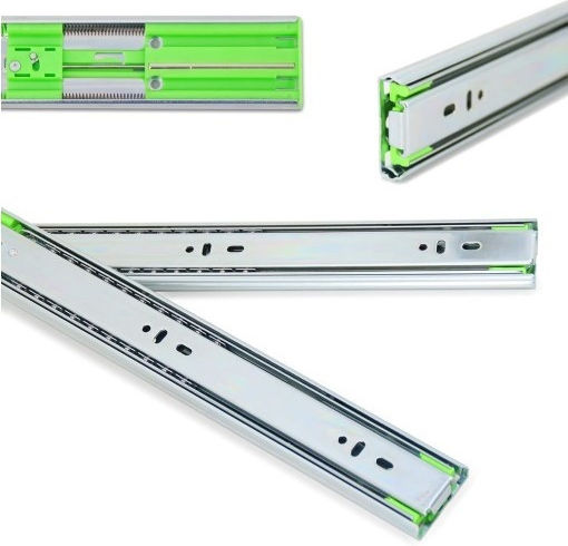 Finetto Telescopic Drawer Guide with Brake Ball Bearing Nickel 35kg 250mm
