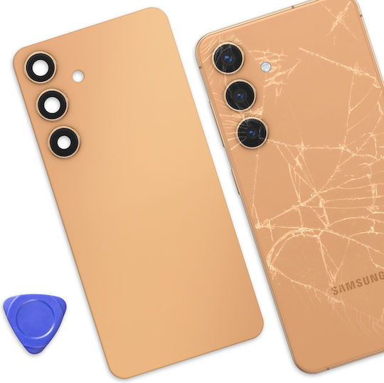 Clappio Капак За Батерия Galaxy S24 С Вградено Лепило Оранжев